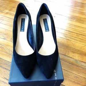 Steve Madden Black suede block heel pumps